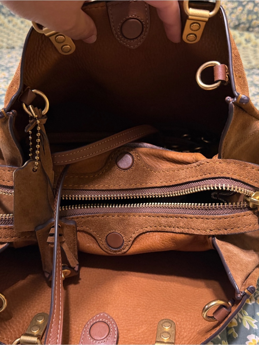 Coach Suede Rogue 31 Shoulder Bag in Rich Brown with Gold Hardware - Picture 5 of 9